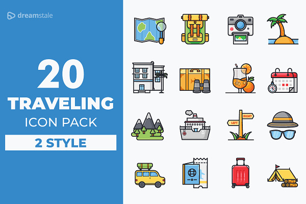 Traveling icon pack