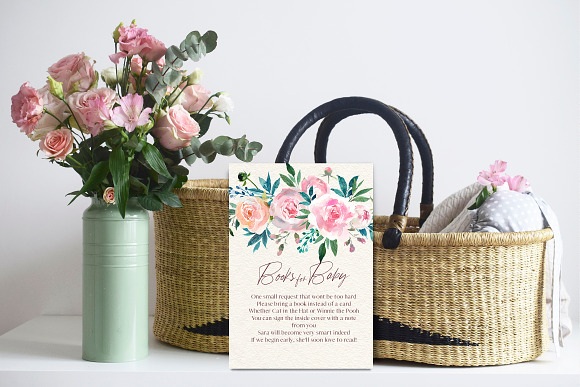 Peony Watercolor Floral Clipart in Illustrations - product preview 2