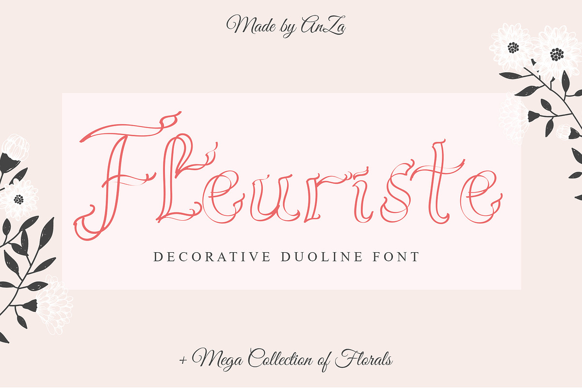 Fleuriste Duoline Font in Script Fonts - product preview 8