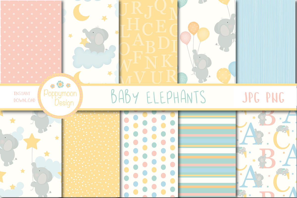 Baby Elephant paper in Patterns - product preview 8