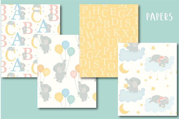 Baby Elephant paper in Patterns - product preview 1