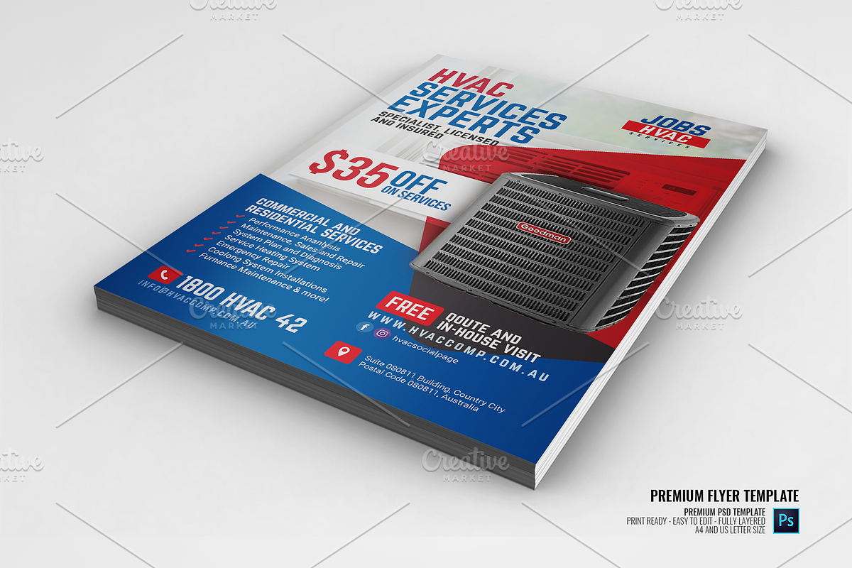 Heating and Cooling Service Flyer in Flyer Templates - product preview 8
