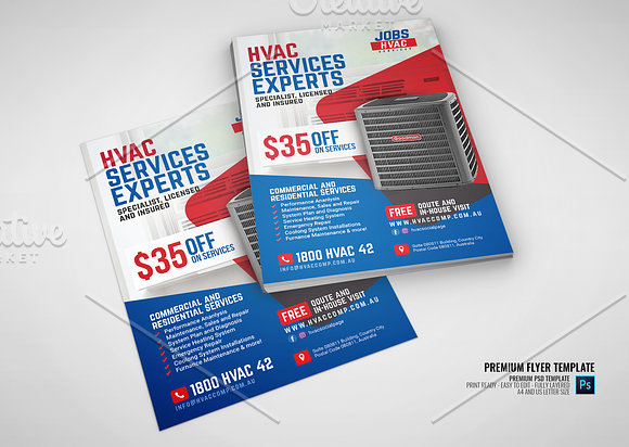 Heating and Cooling Service Flyer in Flyer Templates - product preview 1