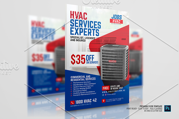 Heating and Cooling Service Flyer in Flyer Templates - product preview 2