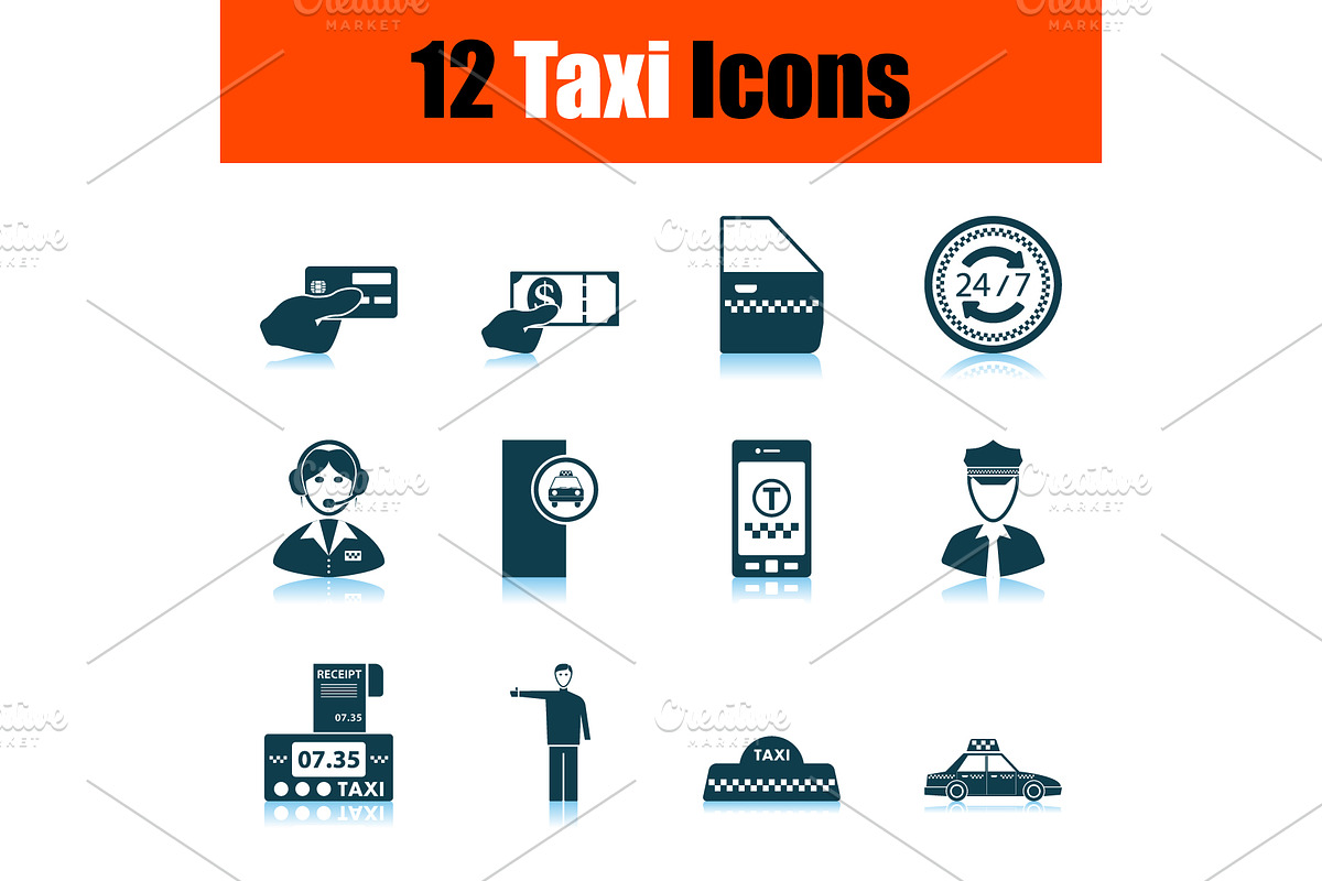 Taxi Icon Set in Icons - product preview 8