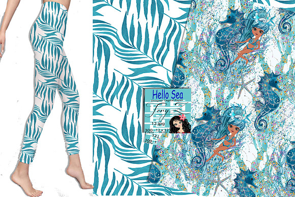 Nautical Pattern, Sea aqua blue in Patterns - product preview 9