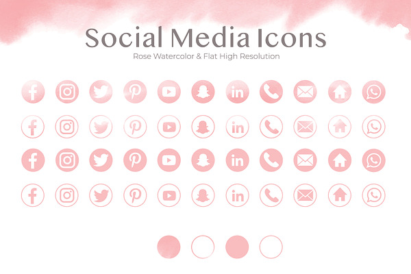 SALE 11 Rose Social Media Icons