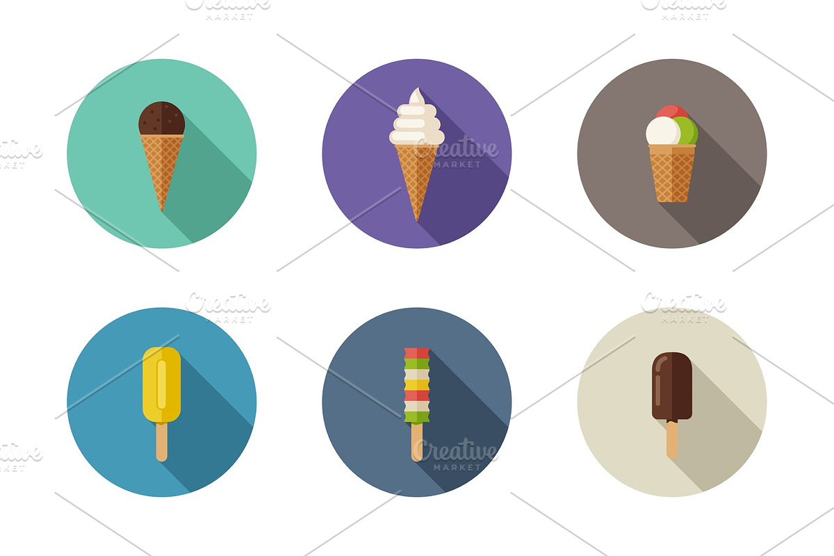 Ice cream flat icons in Icons - product preview 8