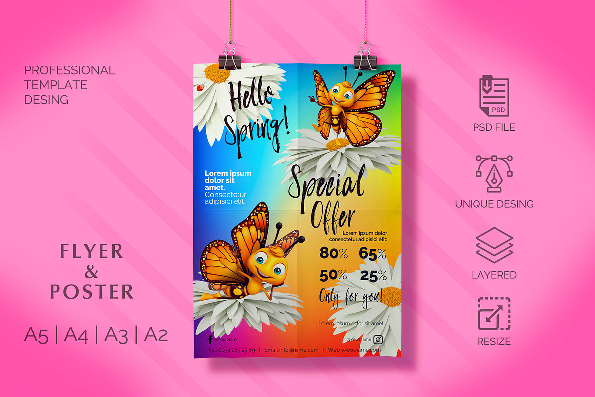 Flyer & Poster - Butterfly in Invitation Templates - product preview 8