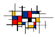 Abstract Mondrian' colorful painting