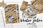 Vector zebra patterns set