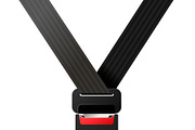 Closed realistic black safety belt