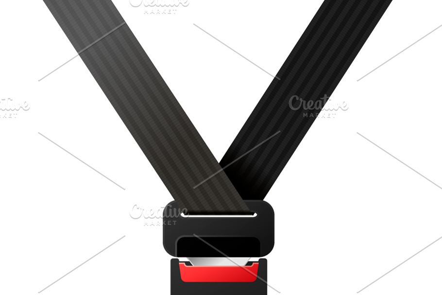 Closed realistic black safety belt in Objects - product preview 8
