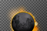 Eclipse with realistic moon and sun