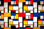 Painting in Piet Mondrian's style