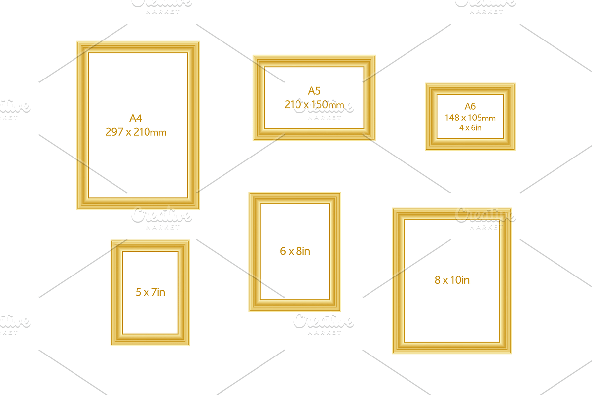 Standard Sizes Minimal Gilded Frames in Objects - product preview 8