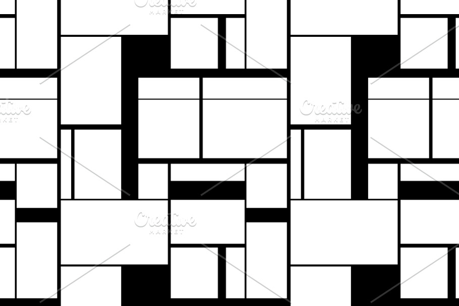 Black and white Mondrian's painting in Patterns - product preview 8