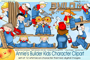Builder Kids Character Clipart