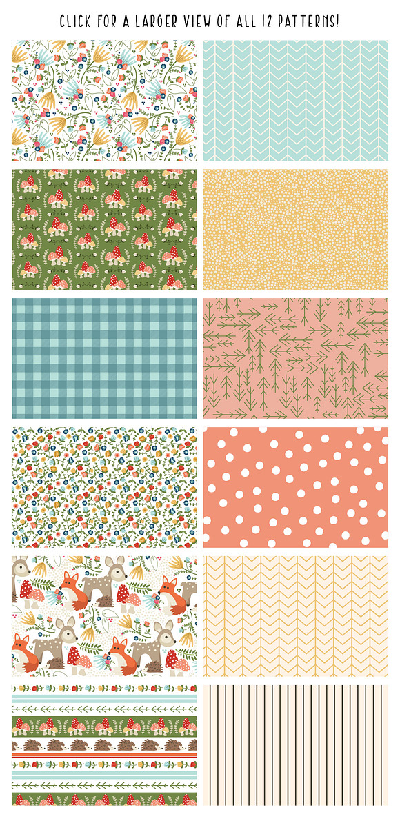 Woodland Wonderland Patterns & Icons in Illustrations - product preview 1