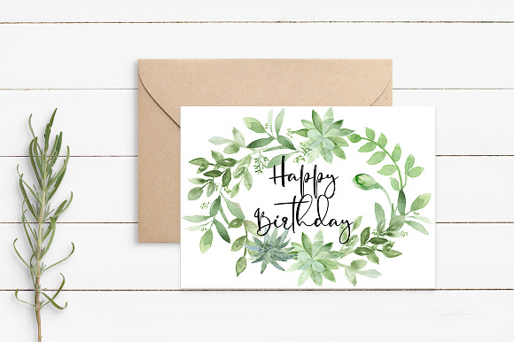 Watercolor Oval Greenery Wreath in Illustrations - product preview 3