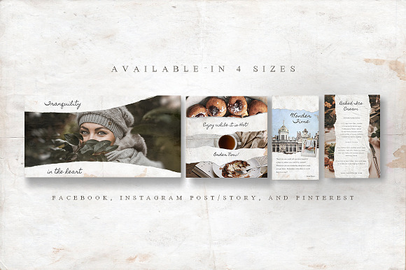 CANVA Rustic Paper Social Media Pack in Instagram Templates - product preview 3