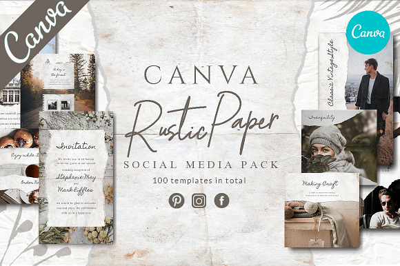 CANVA Rustic Paper Social Media Pack in Instagram Templates - product preview 7