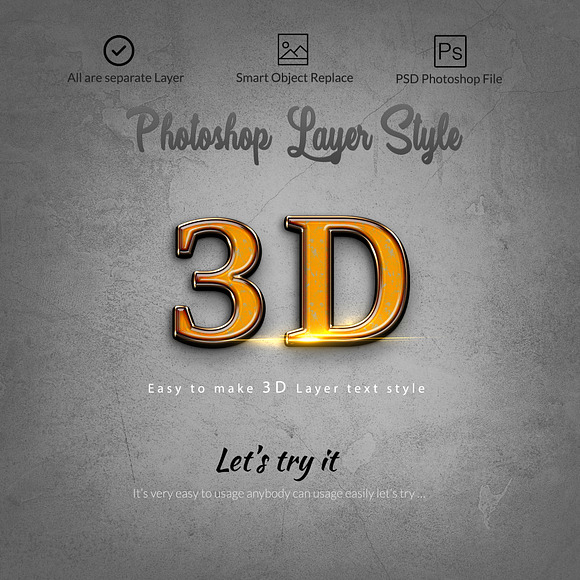 3D Bundle Photoshop Layer Style in Photoshop Layer Styles - product preview 10