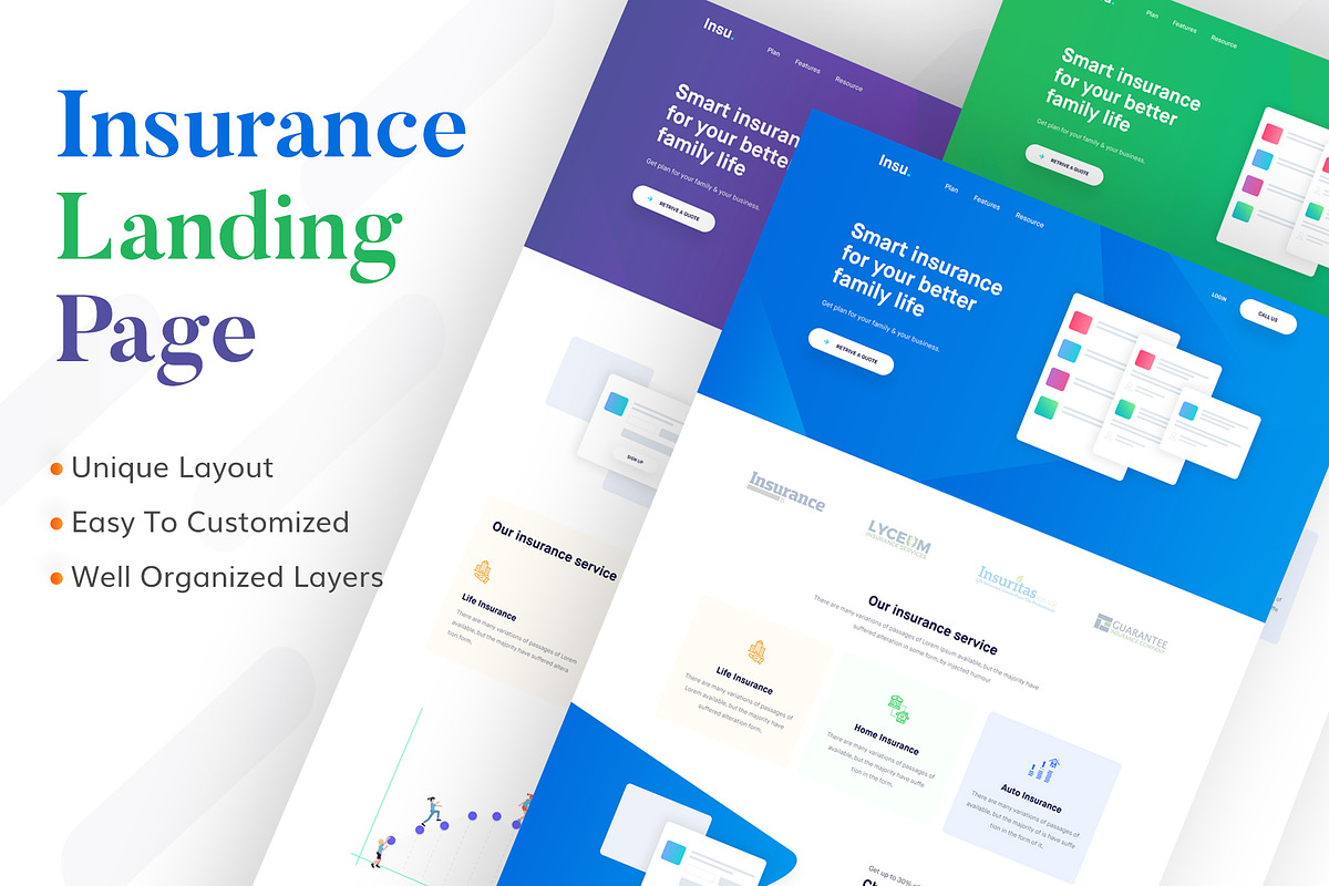 Insurance Landing Page in Landing Page Templates - product preview 8