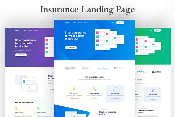 Insurance Landing Page in Landing Page Templates - product preview 1