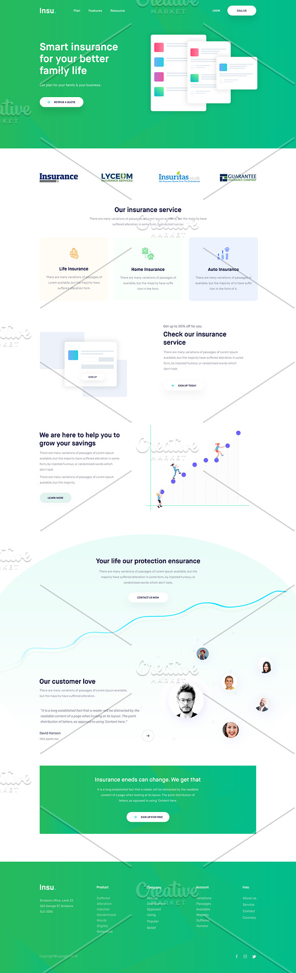 Insurance Landing Page in Landing Page Templates - product preview 3