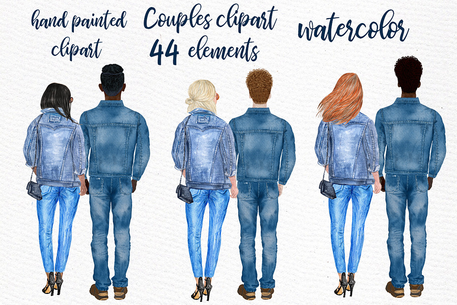 Couples Clipart Girlfriend Boyfriend in Illustrations - product preview 8