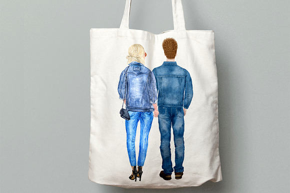 Couples Clipart Girlfriend Boyfriend in Illustrations - product preview 4