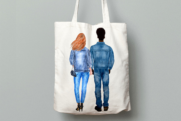 Couples Clipart Girlfriend Boyfriend in Illustrations - product preview 5