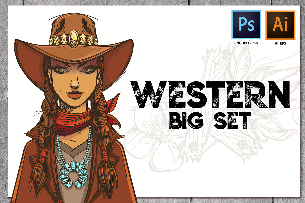 Western. Big Set in Illustrations - product preview 8