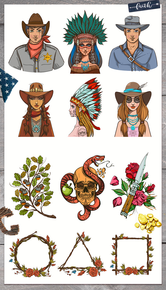 Western. Big Set in Illustrations - product preview 1