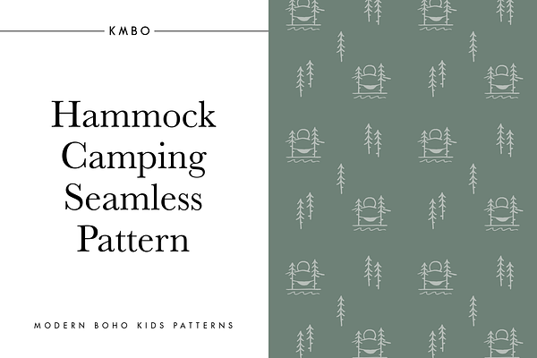 Hammock Camping Seamless Pattern