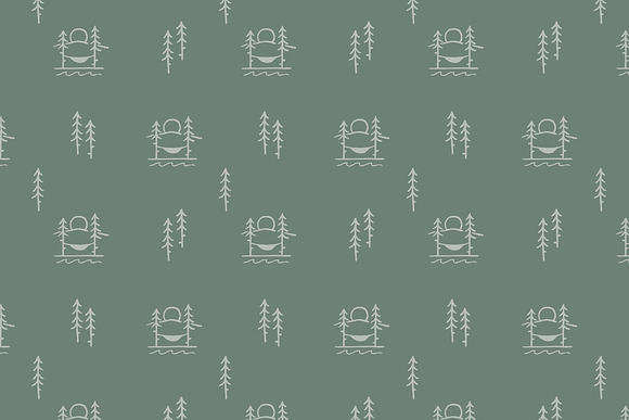 Hammock Camping Seamless Pattern in Patterns - product preview 2