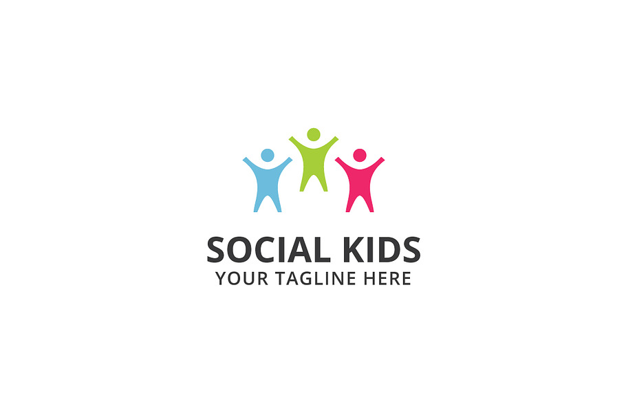 Social Kids Logo Template in Logo Templates - product preview 8