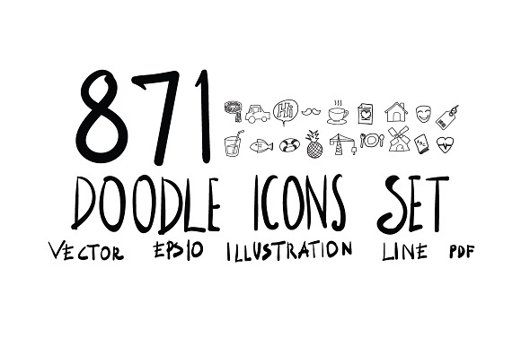 871 Hand Draw doodle icons set in Cartoon Icons - product preview 18