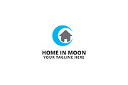 Home In Moon Logo Template