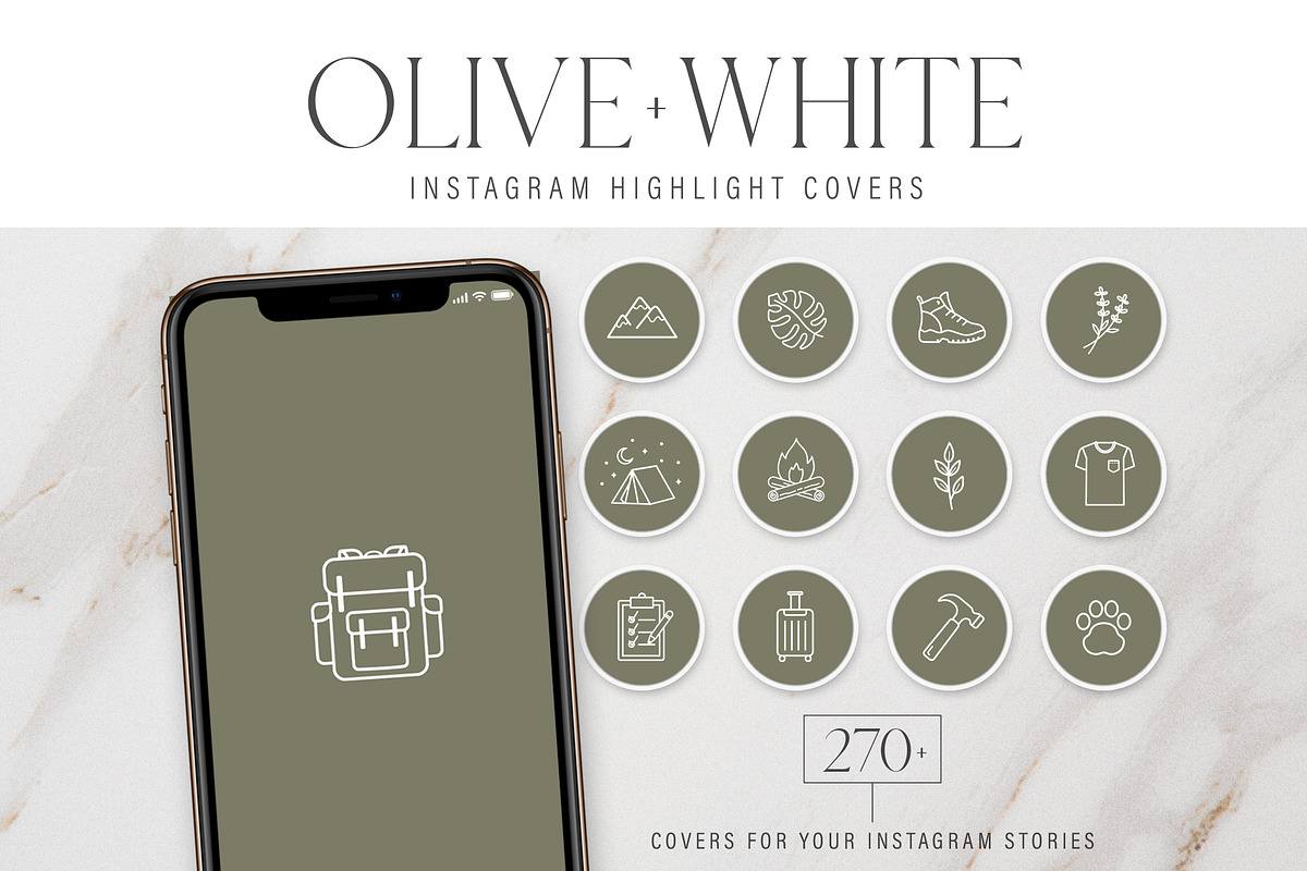 Olive Instagram Highlight Covers in Instagram Templates - product preview 8