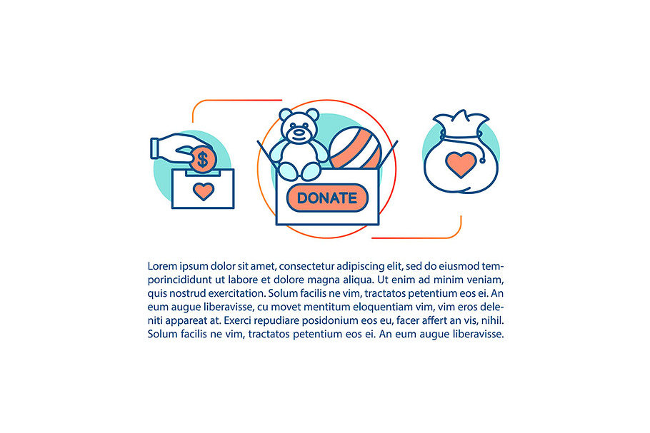Donation concept linear illustration in Web Elements - product preview 8