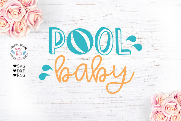 POOL BABY - Baby Vacation Cut File