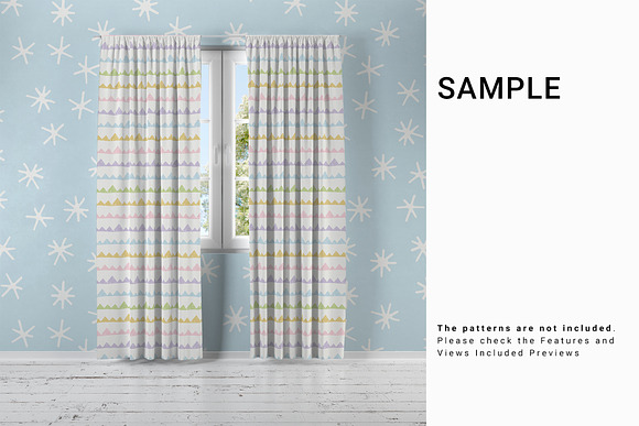 Nursery Long and Short Curtains Pack in Product Mockups - product preview 9