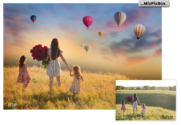 Hot Air Balloon overlays in Photoshop Layer Styles - product preview 3