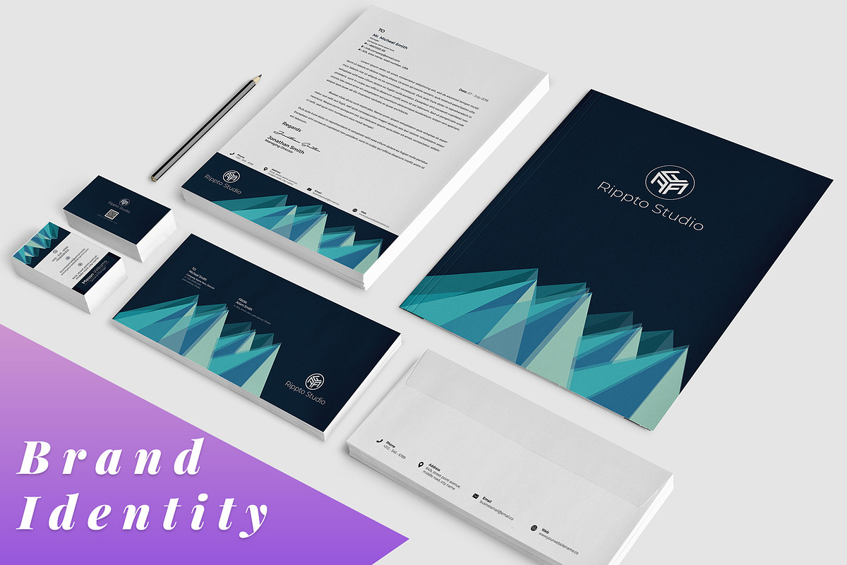 Branding Identity Template in Stationery Templates - product preview 8