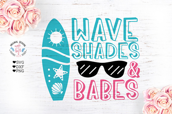 Wave Shades and Babes Beach Cut File in Illustrations - product preview 1