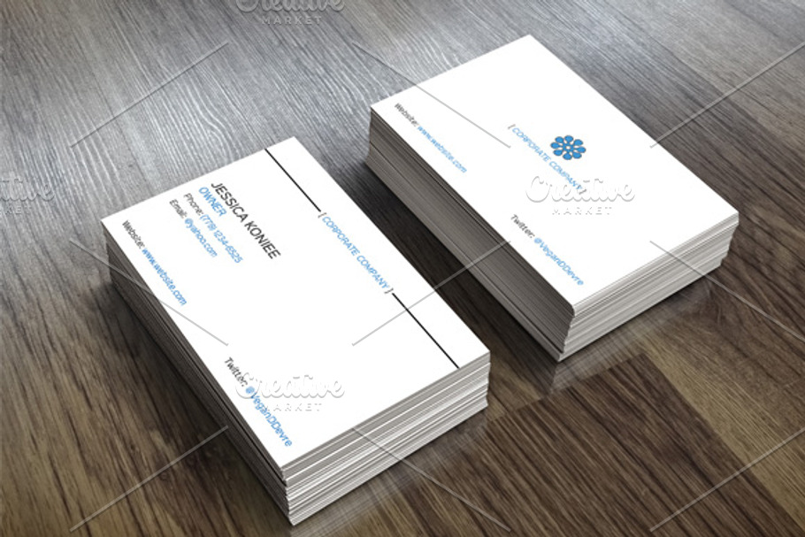 Simple Corporate Business Card in Business Card Templates - product preview 8