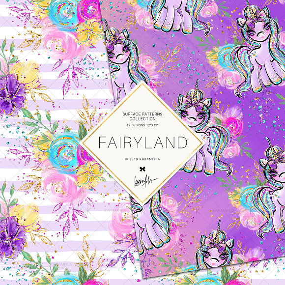 Fairy Patterns, Dragons, Unicorns in Patterns - product preview 4