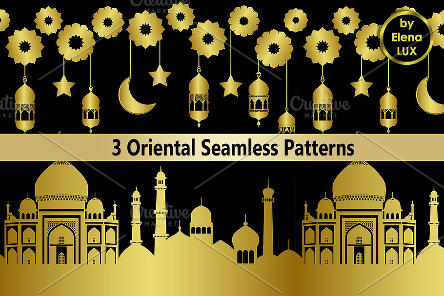 Arabic Golden Seamless Set in Patterns - product preview 8